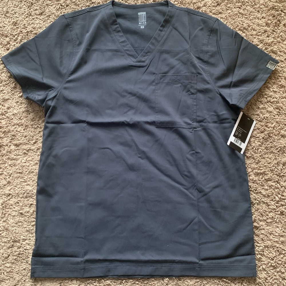 Mens NWT Scrub Shirt-Pewter/Gray